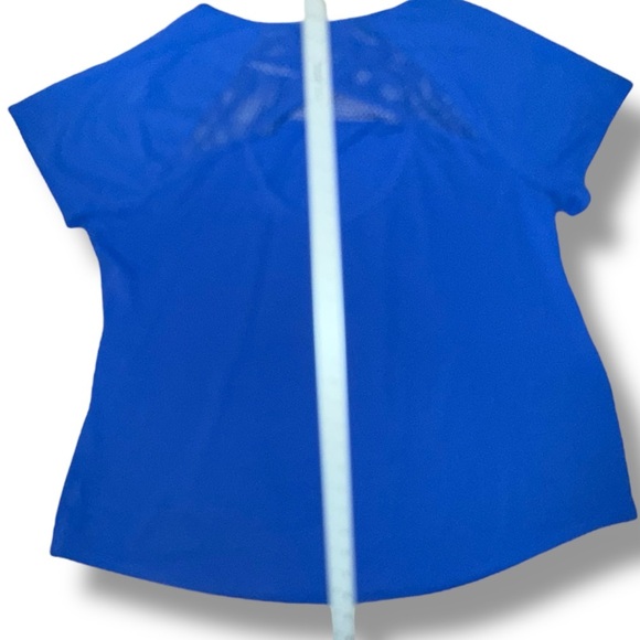LANE BRYANT LIVI ACTIVE Wicking Mesh Inset Active Tee - 18/20 Blue Marine - Picture 9 of 12